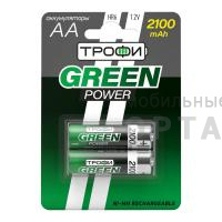 Аккумуляторная батарейка NiMH Трофи HR6-2BL 2100 mAh GREEN POWER (20/240/14400) Аккумуляторная батарейка NiMH Трофи HR6-2BL 2100 mAh GREEN POWER (20/240/14400)
