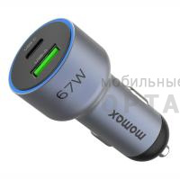 АЗУ блок питания MOMAX MoVe 67W dual-port car charger (UC16) Grey